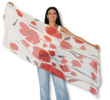 Load image into Gallery viewer, Anzac Poppies Scarf 200x70