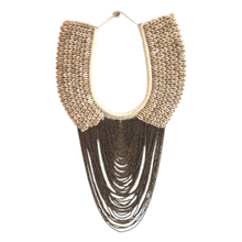 Load image into Gallery viewer, Large Cowrie Shell Collar Display - Bronze/Natural