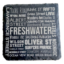 Load image into Gallery viewer, TAHEI Slate Coasters - Streets of Freshwater