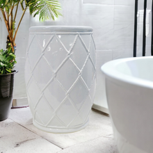 Load image into Gallery viewer, White Ceramic Stool 52cmH
