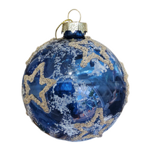 Load image into Gallery viewer, 8cm Marine Bauble Blue Whi

