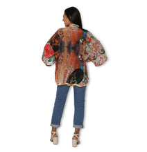Load image into Gallery viewer, Silk Splendour Of A Peacock Garden Kimono
